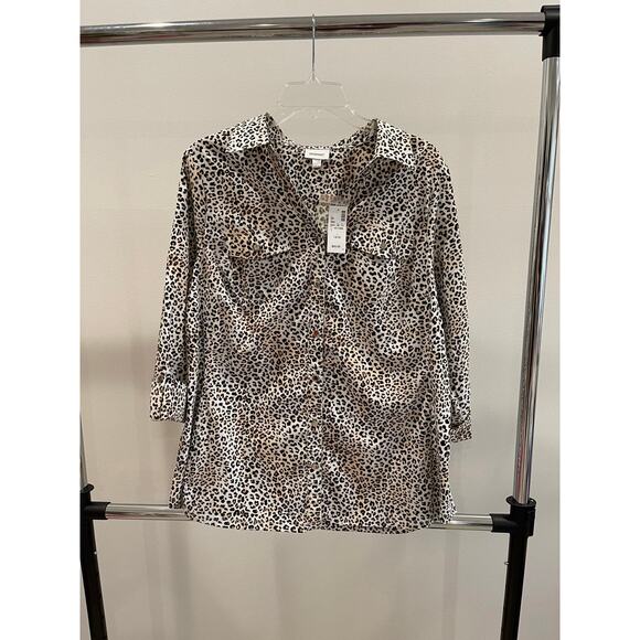Avenue Tops - NWT Women's 14/16 Animal Print Button Up Blouse
